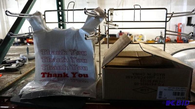 lot 131 image: Set of 2 Retail Shopping Check Out Bag Holder...