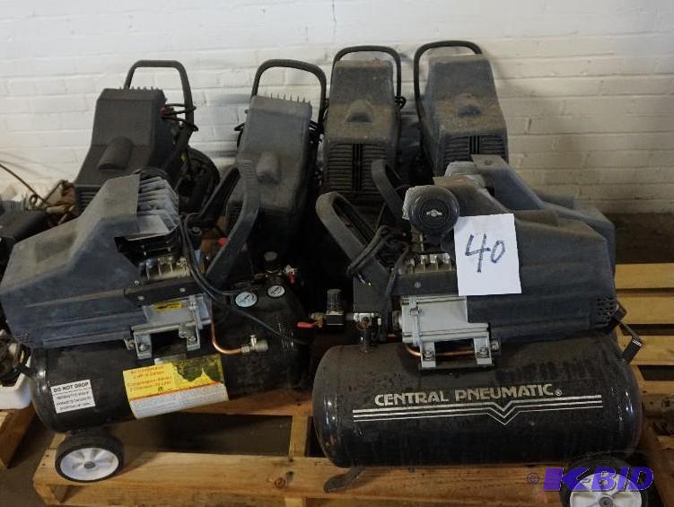 lot 40 image: Lot of   - 8 Central Pneumatic&nbsp2 hp...