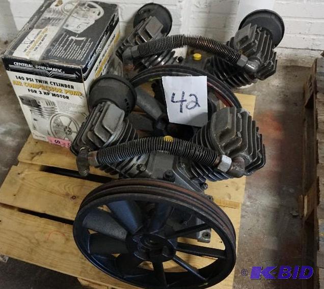 lot 42 image: Lot of  -3 Air Compressor Motors Appear ...