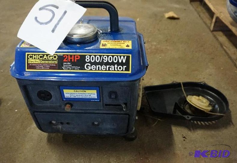 lot 51 image: Chicago Electric 2 hp 800900 Gas Powered Gen...