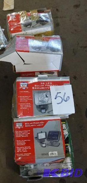 lot 56 image: Lot of  - 9 Solar Security Lights Workin...
