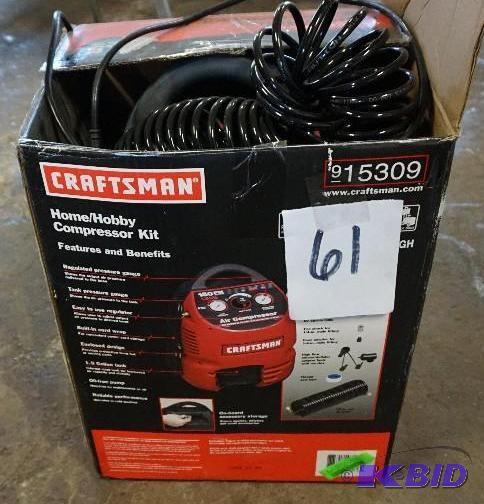lot 61 image: Craftsman Model 15309 HomeHobby Air Compress...
