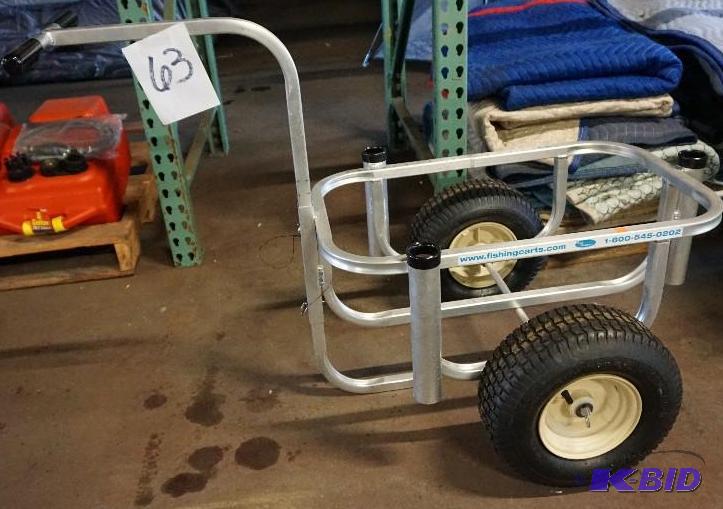 lot 63 image: Fish Carts Single Axle Aluminum Frame Dock or...