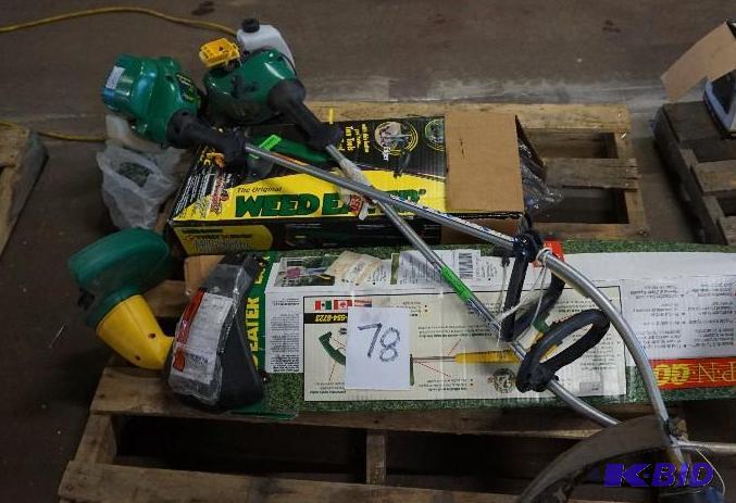 lot 78 image: Lot of Gas Powered and Electric Weed EatersW...