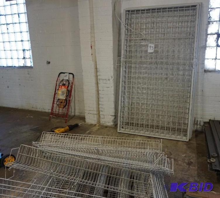 lot 93 image: Wall Mount Wire Display Shelving Panels With ...