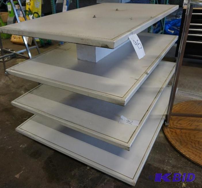 lot 95 image: Wheeled 4 Level Tiered Retail Display Shelvin...
