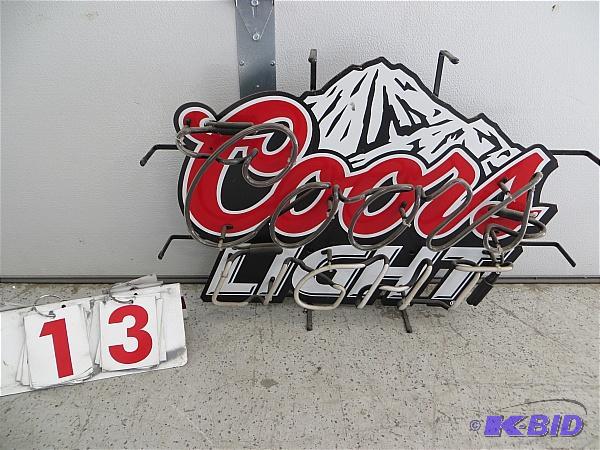 lot 13 image: Coors Lite Neon Sign