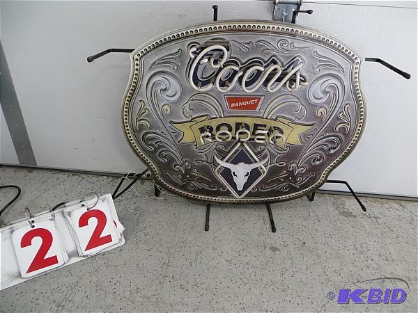 coors banquet rodeo neon sign