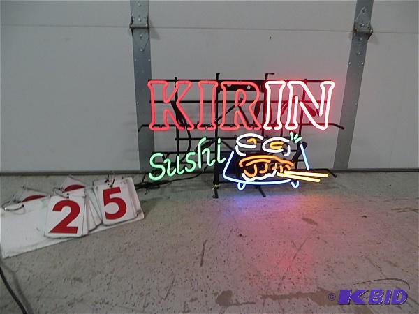 lot 25 image: Kirin Sushi Neon Sign