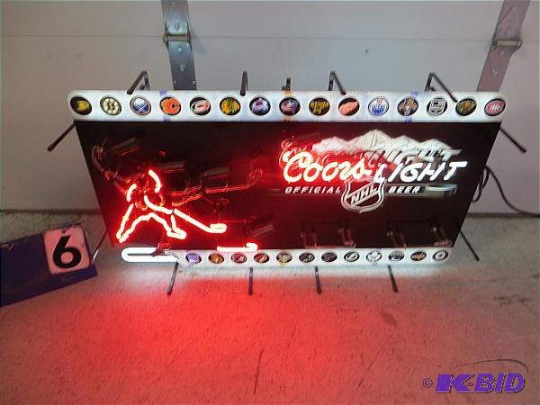 lot 6 image: Coors NHL Neon Beer Sign