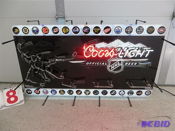 lot 8 image: Coors NHL Neon Beer Sign