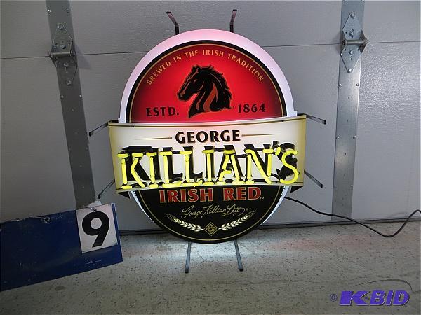lot 9 image: George Killians Irish Red Neon Sign