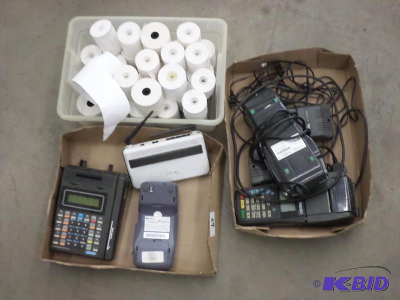 Lot Of Credit Card Terminals &amp Tote Of R...