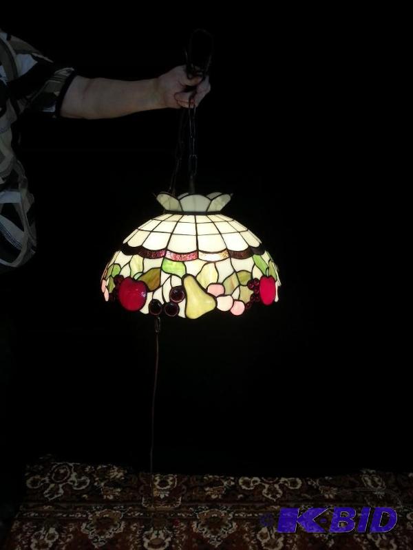 Fruit Motif Stained Glass Chandelier