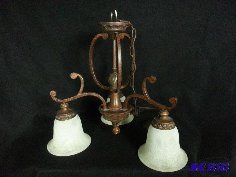 3-light Textured Metal Chandelier