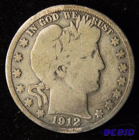 1912-D BARBER SILVER HALF DOLLAR