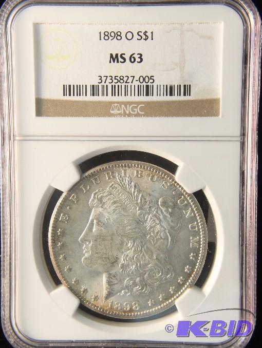 1898-O MORGAN SILVER DOLLAR NGC MS 63