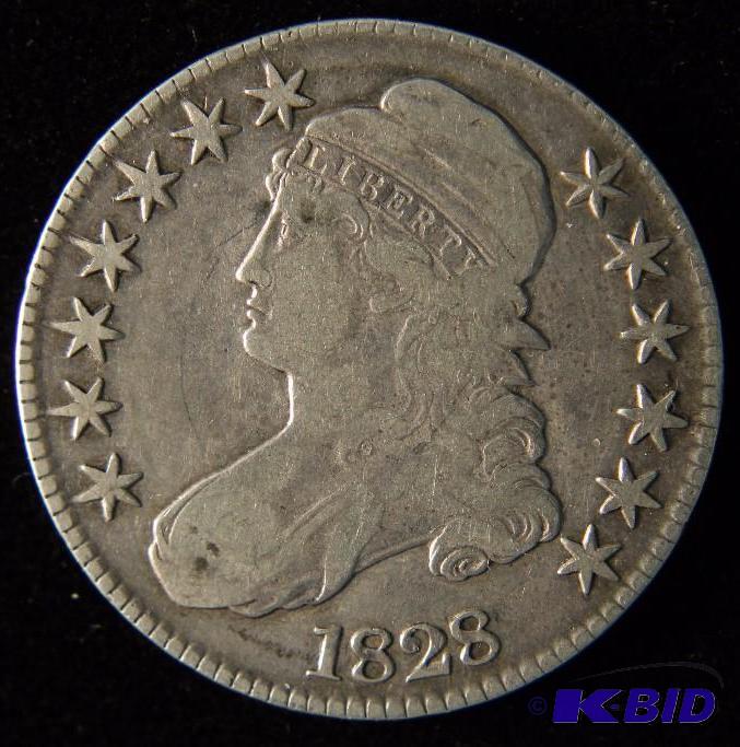 1828 CAPPED BUST SILVER HALF DOLLAR VF