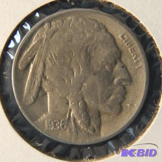 1936-D BUFFALO NICKEL VF