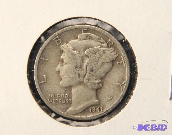 1941-D MERCURY SILVER DIME VF