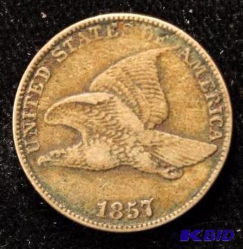 1857 FLYING EAGLE CENT VF