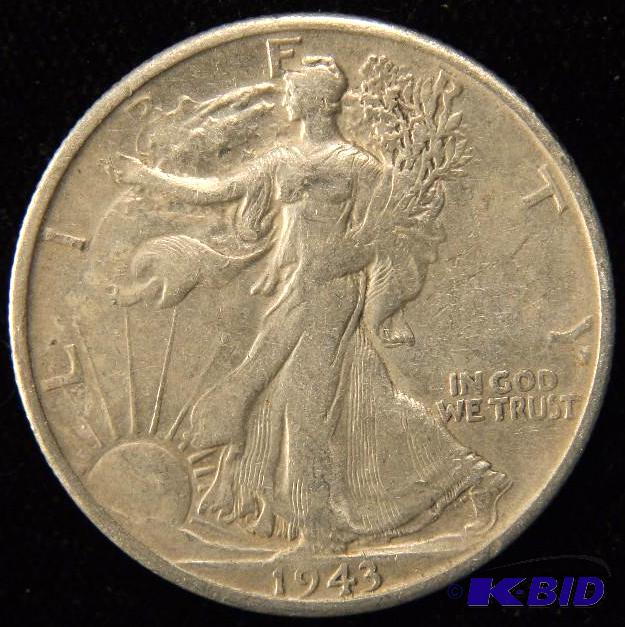 1943 S WALKING LIBERTY SILVER HALF DOLLAR