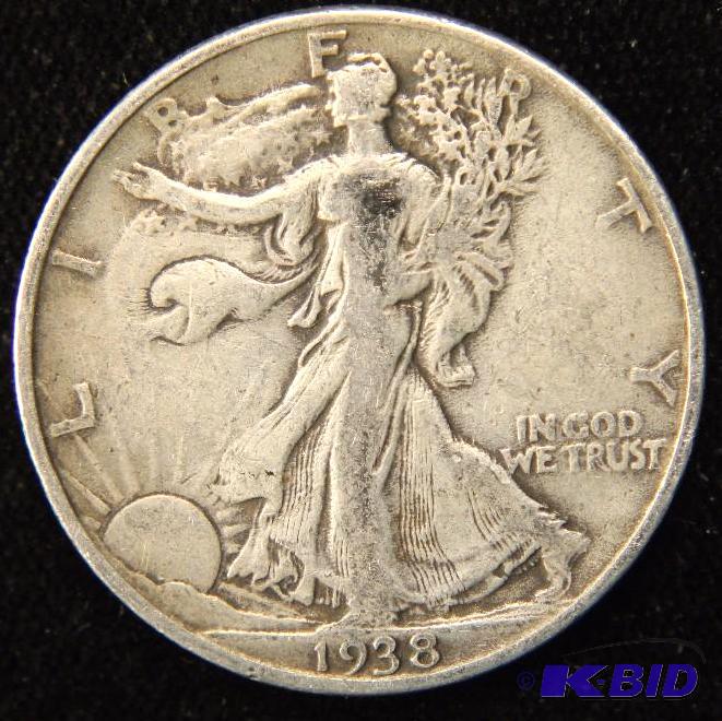 1938 WALKING LIBERTY SILVER HALF DOLLAR