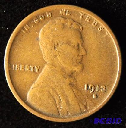 1913 S LINCOLN WHEAT CENT FINE BETTER DATE