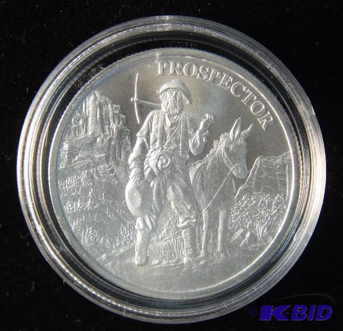 1 TROY Oz. .999 FINE SILVER PROSPECTOR ROUND IN AIRTIGHT CAPSULE