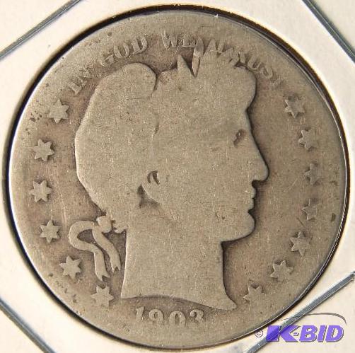 1903 S BARBER SILVER HALF DOLLAR
