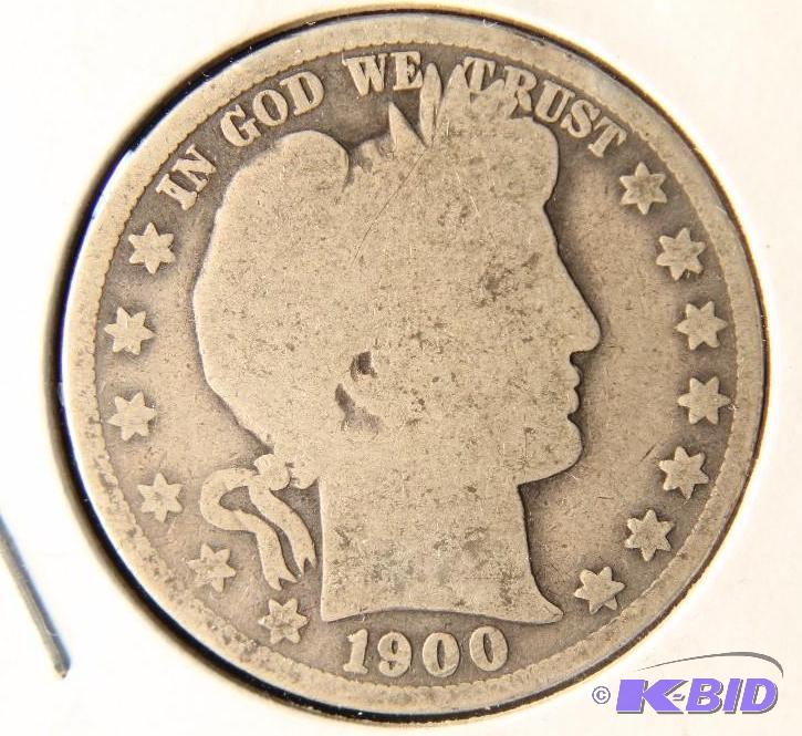 1900 BARBER SILVER HALF DOLLAR