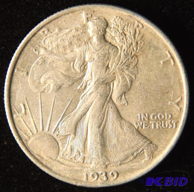 1939 WALKING LIBERTY SILVER HALF DOLLAR NICE XF