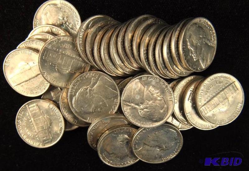 1960 JEFFERSON NICKEL ROLL (40) COINS HIGH GRADE