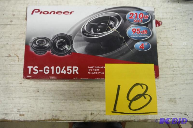 lot 18 image: Pioneer TSG1045R 4-Inch 210W 2-Way Car Speakers