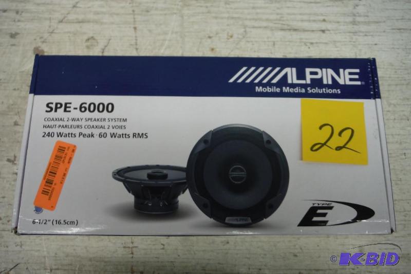 lot 22 image: Alpine SPE-6000 6.5 2-Way Speakers