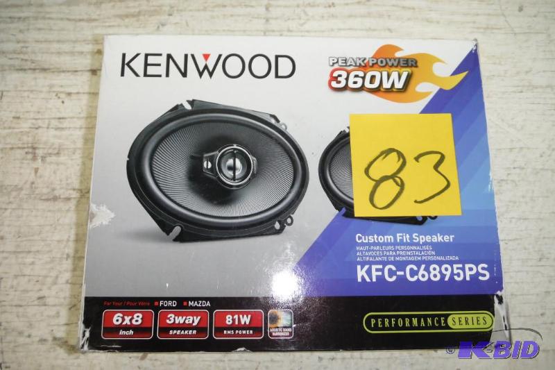 lot 83 image: Kenwood KFC-C6895PS 6x8 Performance Series 3-Way Custom Fit Coaxial Car Speakers