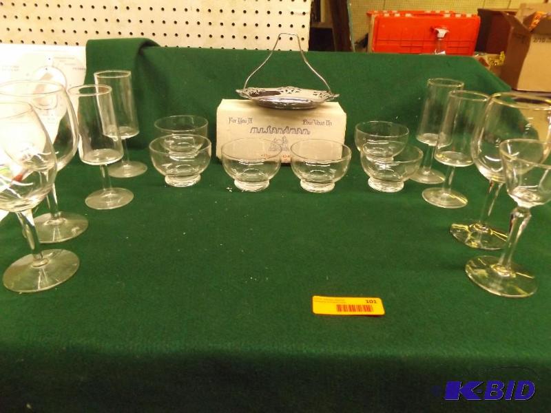 lot 101 image: wine and drink glasses...