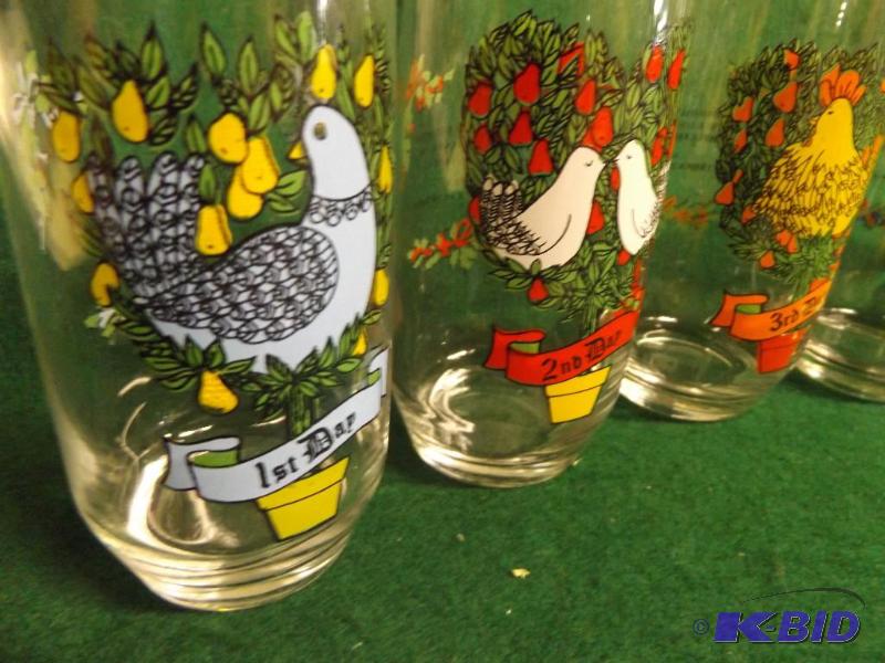 lot 180 image: 12 days of Christmas glasses...