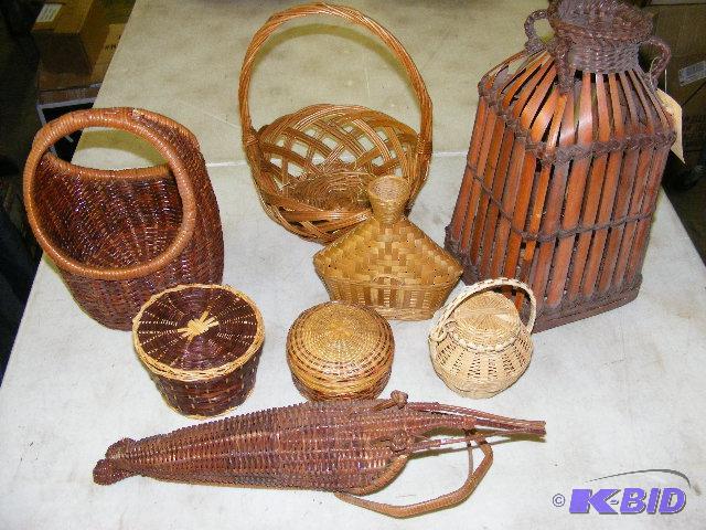 lot 203 image: Wicker baskets...