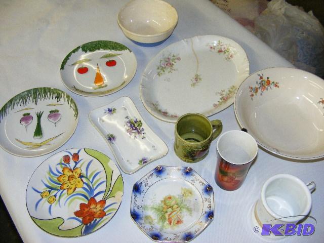 lot 217 image: decorative plates, serving dishes, cups...