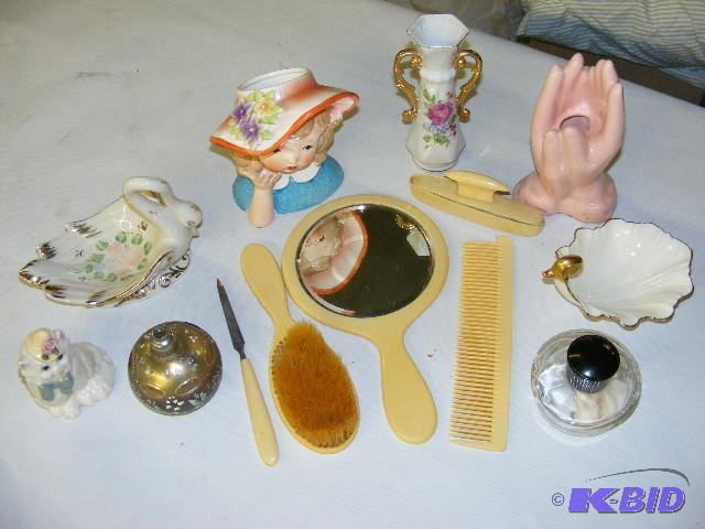lot 226 image: decorative household items, dresser set, perf...
