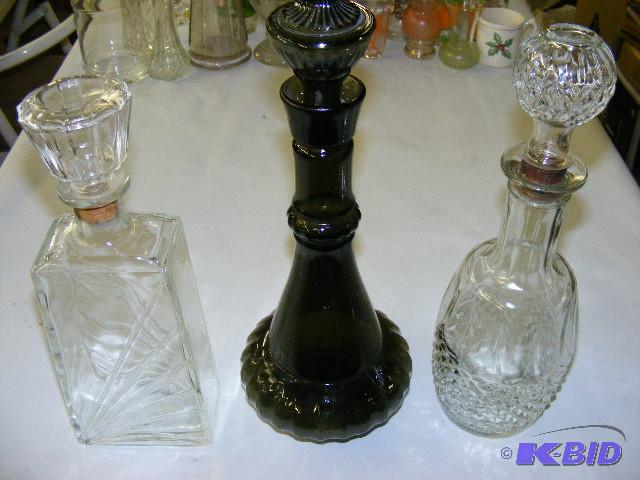 lot 239 image: glass decanter bottles...