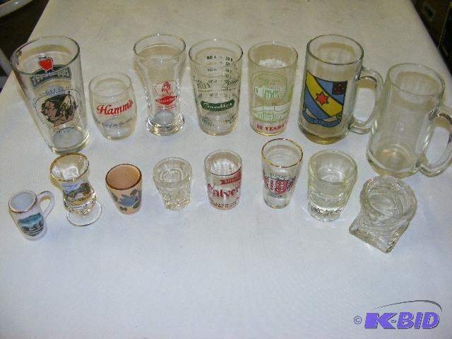 lot 244 image: beer glasses and shot glasses...