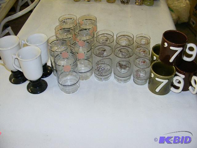 lot 246 image: Hall Coffee mugs, water glasses, number 79 c...