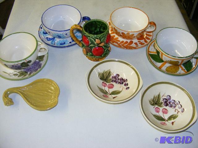 lot 247 image: Soup bowls with plates...