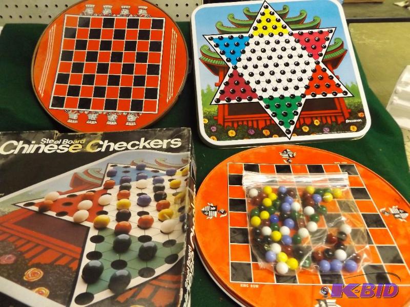 lot 41 image: Chinese Checkers games, Chess and Checkers...