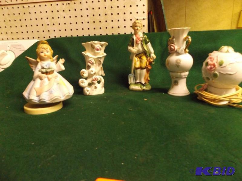 lot 49 image: Lot of Decorative, Figurines, music box, vase...