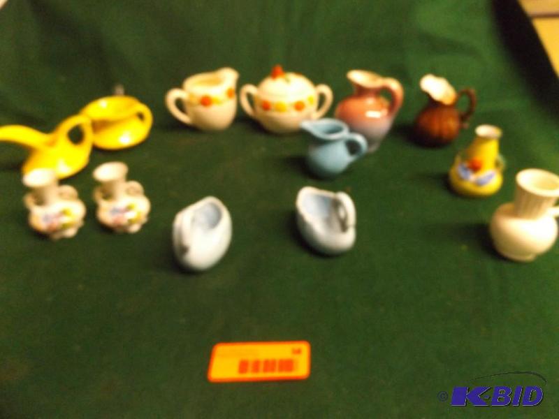 lot 58 image: lot of decorative miniatures, vases, cream an...