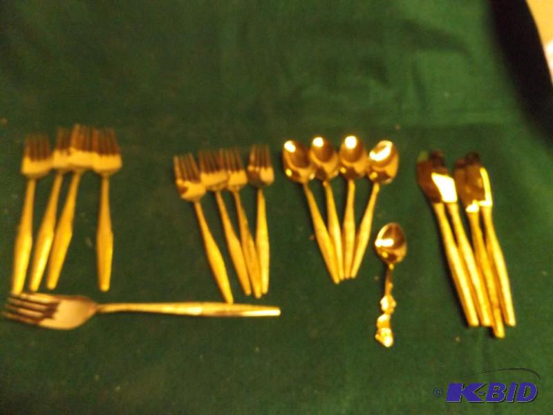 lot 59 image: Lot of Gold Plate Silverware...