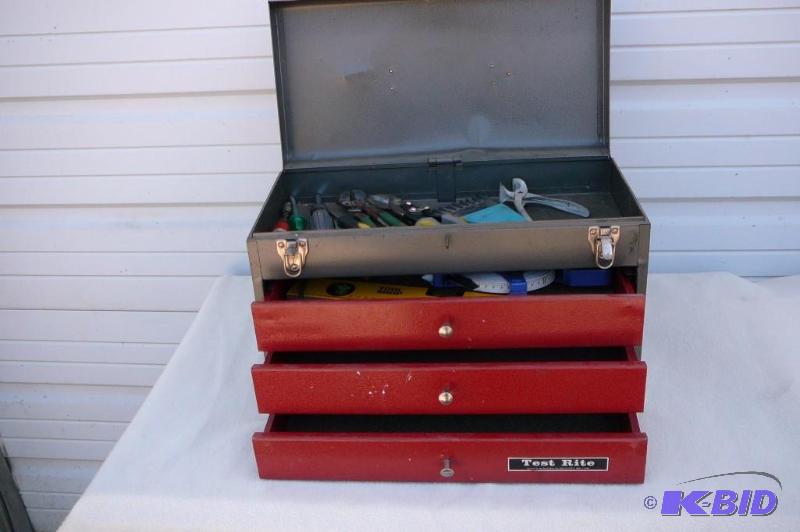 Tool Box 3 Drawer with tools Level 100 tape ...